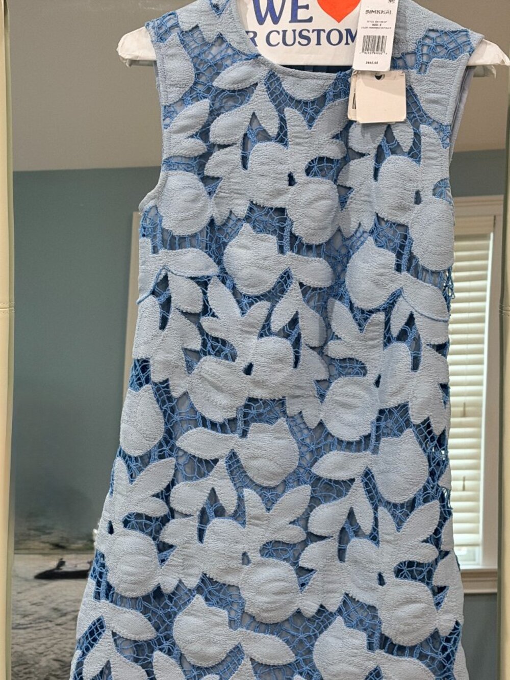 NWT SIMKHAI Mickie Mini Dress, Size 0, Periwinkle Sky Multi